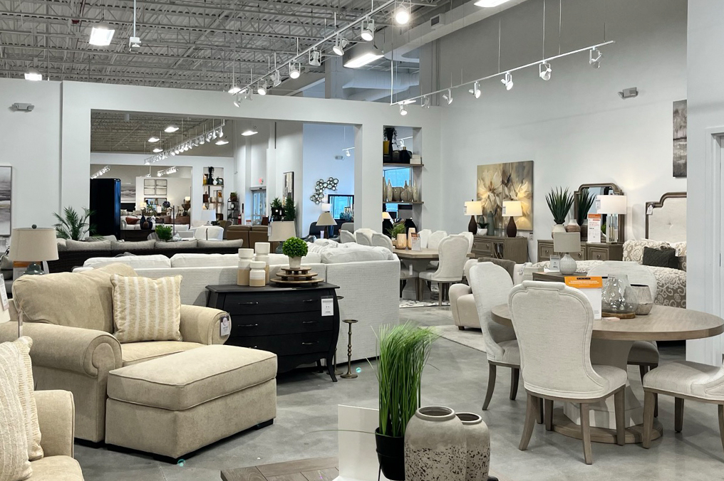 Additional furniture retail store interior images in Gurnee constructed by general contractor CoreBuilt Contracting