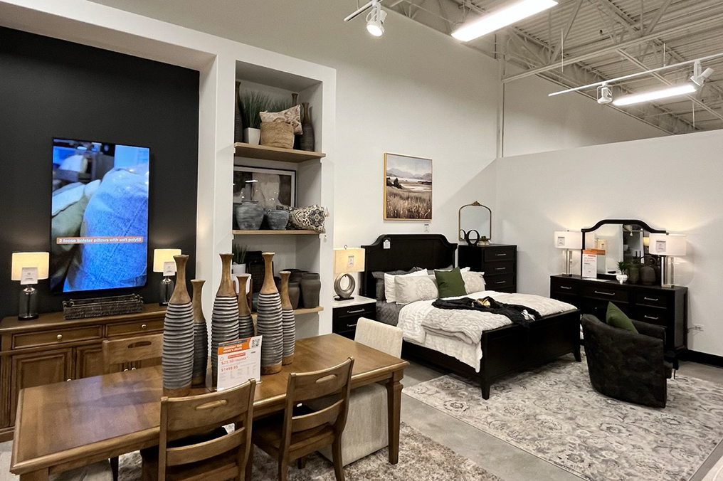 Additional furniture retail store interior images in Gurnee constructed by general contractor CoreBuilt Contracting
