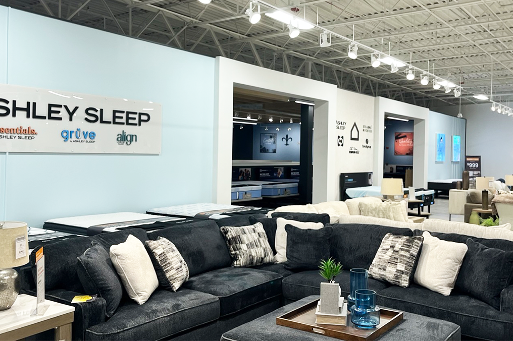 Additional furniture retail store interior images in Gurnee constructed by general contractor CoreBuilt Contracting